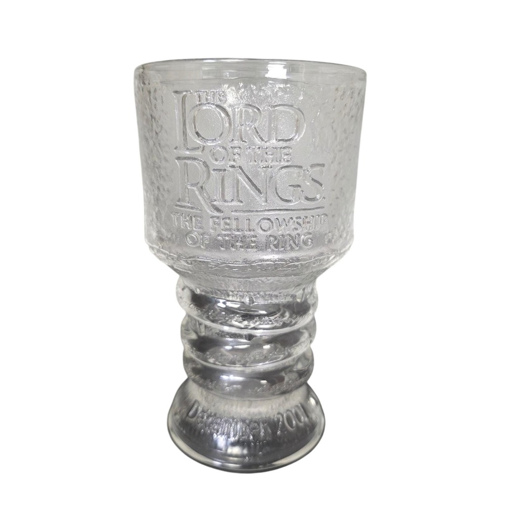 Burger King Lord of the Rings Frodo Baggins Glass Cup 2001 Clear GOOD Y2K
